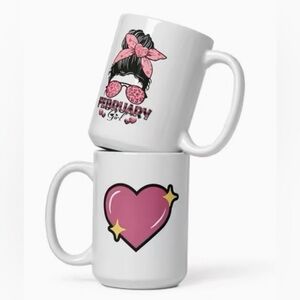 Heart mug, February girl mug, cute heart mug, cute ceramic mug